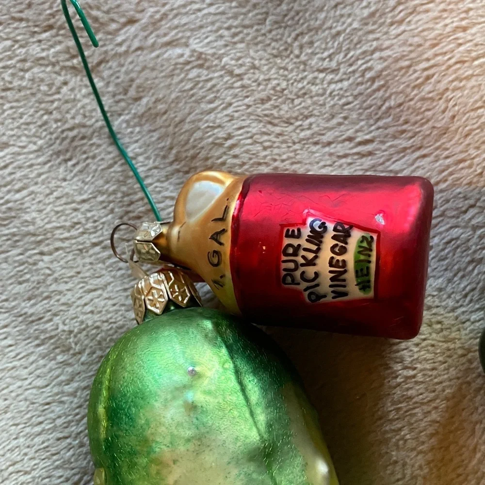 Blown glass vintage Christmas ornaments set of 3 peppers